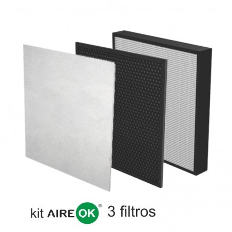 "Kit ahorro" aireok 3 filtros- prefiltro-carbono-hepa